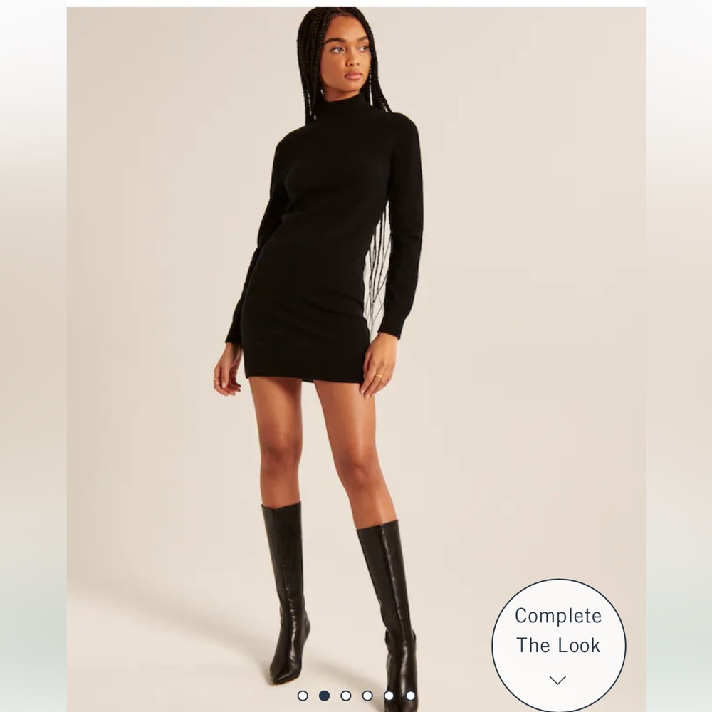 Cashmere-Blend Mockneck Mini Sweater Dress